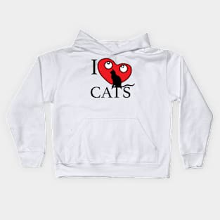 I Love cat Merch Kids Hoodie